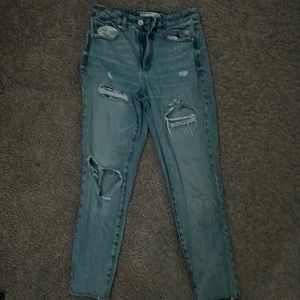 Garage denim mom distressed jeans
